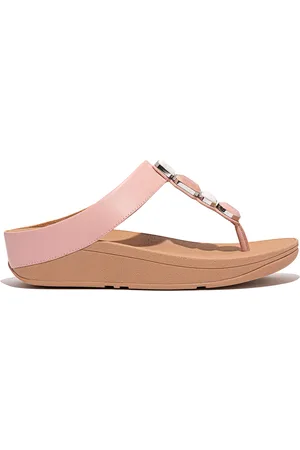 FitFlop Fino Multi-Stone Leather Toe-Post Sandals