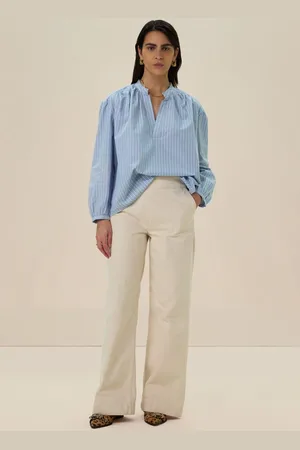 Sissy-Boy Blauwe gestreepte blouse
