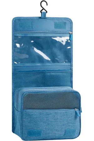 Merkloos Opvouwbare Toilettas, Grote Reisorganizer, Waterdichte Cosmetica Tas Voor Mannen En Vrouwen, Multifunctionele Toilettas Met Haken, , Voor Thuis
