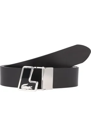 Lacoste Leren Riem Plain Leather Belt W105 Zwart