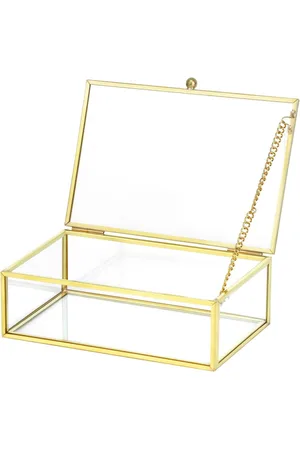 Merkloos Sieradendoosje - Sieradenopberger met Deksel - Gouden - 15x10x5cm - Vintage