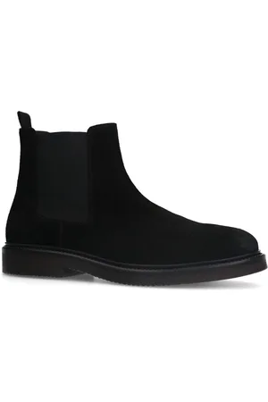 Manfield Heren - Zwarte suède chelsea boots