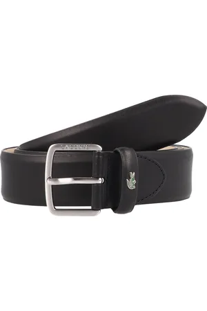 Lacoste Leren Riem Elegance 35 Flat Raw Edge Belt W110 Zwart
