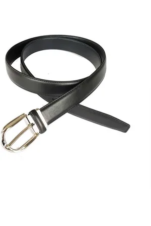 Merkloos Zwarte riem voor heren of dames 3 cm breed - echte leder, Zilver details - Verkort baar- |