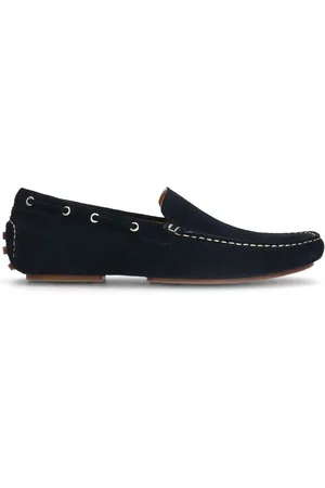 Manfield Heren - Navy suède loafers