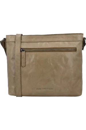 Hide & Stitches Westland Crossbody Schoudertas - Handige Ritsvakken - Fashion Bag - - 100% Leer