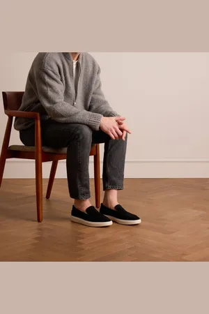 Manfield Heren - Zwarte suède loafers