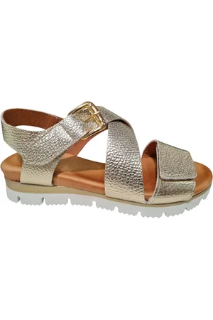 Aqa Leren Dames Sandalen - Goud - 40