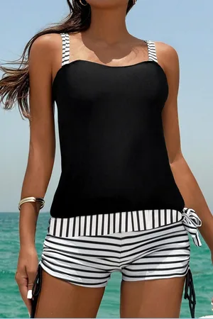Merkloos Tankini Dames 2-Delig - Gestreept - Tauri