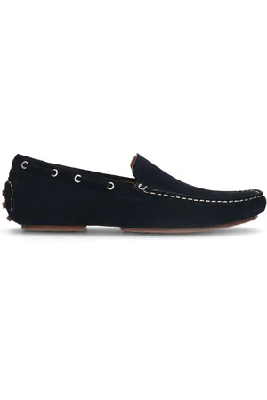 Manfield Heren - Navy suède loafers