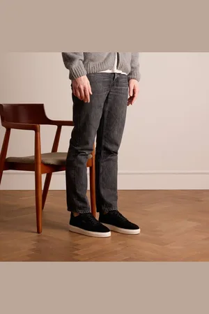 Manfield Heren - Zwarte suède sneakers