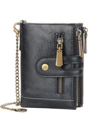 Merkloos Vintage Heren RFID Leren Portemonnee met Dubbele Rits - Stijlvolle en Functionele Portemonnee met Veiligheidstechnologie | Perfect Cadeau voor Mannen