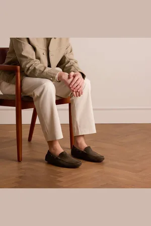 Manfield Heren - Groene suède loafers