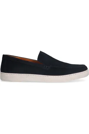 Manfield Heren - Navy suède loafers