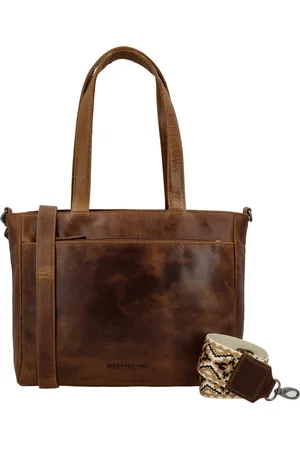 Hide & Stitches Next Navajo Hand & Schoudertas Handtas met Trendy Schouderband - - 100% Leer