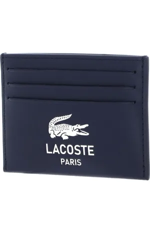 Lacoste Leren Kaarthouder Credit Card Holder Donkerblauw