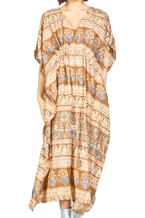 Merkloos Dames Maxi Jurk - Dames jurk - Ibiza - Strand - Kaftan - Bohemian Jurk