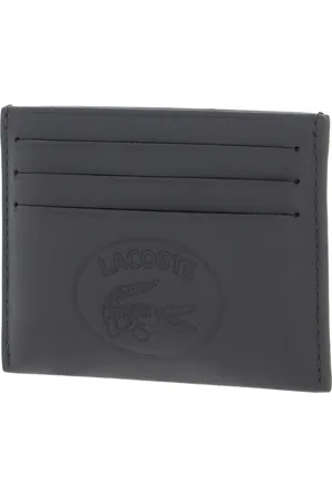 Lacoste Leren Kaarthouder L.12.12 Cuir CC Holder Donkergrijs