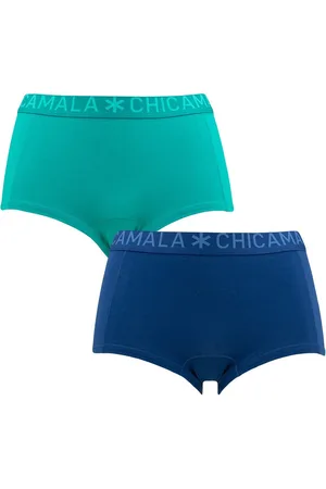 Chicamala Dames 2P mini boxershorts basic blauw & groen