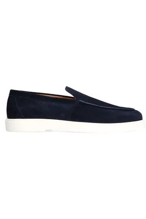Manfield Heren - Navy suède loafers
