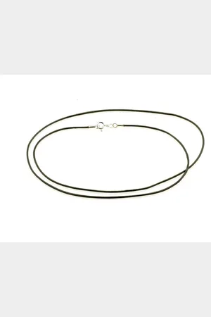 AuBor ®. Leren ketting met zilveren sluiting. . 1mm × 75cm