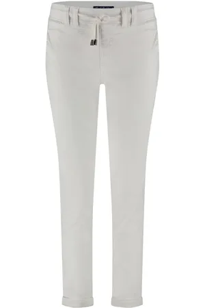 Red Button Broek Tessy Crp Slubtwill Colour Srb4462 38 Off White Dames