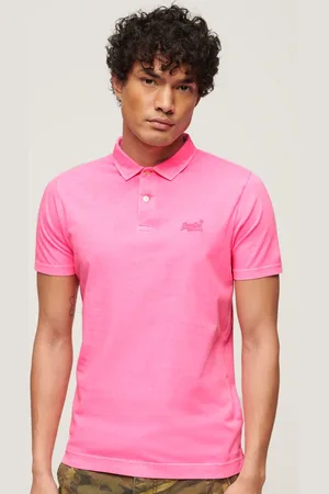 Superdry Poloshirt Essential Logo Neon Jersy Polo M1110419a Dry Fluro Pink Mannen