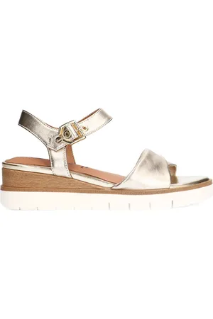 No Stress Dames - Gouden leren sandalen