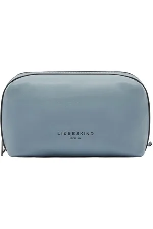 liebeskind Leren Utensil zak Toilettas Hera Sheep Natural Pouchette Beauty Blauw