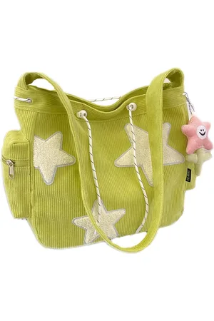 Merkloos Cord schoudertas voor dames, schattige tote bag, grote crossbody tas, shopper, schoudertas voor school, kantoor, werk, reizen, uitstapjes, winkelen, , Retro