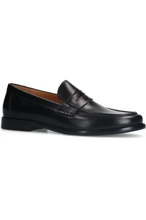Manfield Heren - Zwarte leren loafers