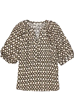 Garcia Dames All over print Blouse Wit Korte mouw