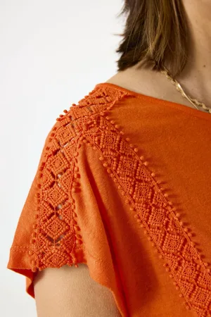 Garcia Dames T-shirt Oranje Korte mouw