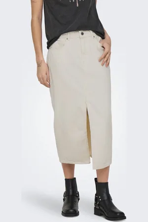 ONLY ONLBIANCA MIDI SKIRT DNM REA NOOS - Dames - Rokken