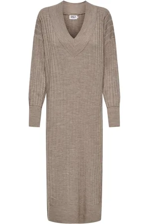 ONLY ONLNEW TESSA L/S MIDI V DRESS KNT NOOS Dames Jurk