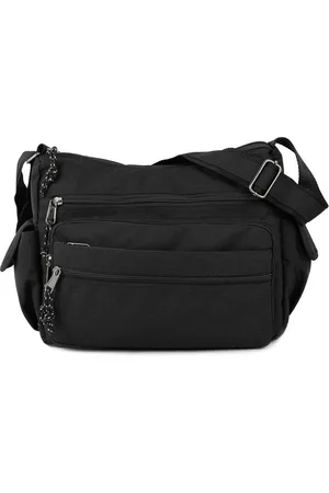 Merkloos Schoudertas voor dames, canvas multifunctionele schoudertas, casual handtas met vele vakken voor school, winkelen, werk, uniseks