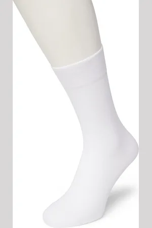 Bonnie Doon Katoenen Comfort Sok Wit Dames maat 35/38 - Speciale Breitechniek in Boord - Knelt niet - Katoen en Lycra - Maximaal Draagcomfort - Zakt niet af - Gladde Teennaad - Voor Gevoelige Voeten en Benen - - BE121401.103