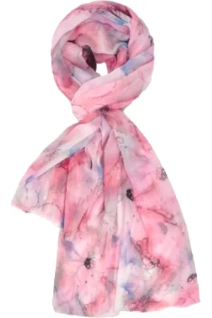 Merkloos Dunne Sjaal - Print - (21242#) - Roze