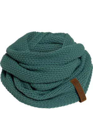Knit Factory Coco Gebreide Colsjaal - Ronde Sjaal - Nekwarmer - Wollen Sjaal - Groene Colsjaal - Dames sjaal - Heren sjaal - Unisex - - One Size