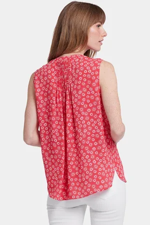 NYDJ Mouwloze Pintuck Blouse