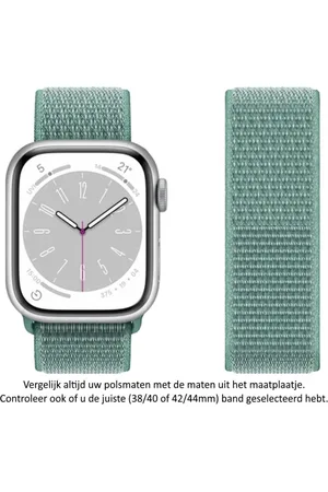 Merkloos / Blauw / Groen / Grijs Nylon Horloge Band geschikt voor Apple Watch 1, 2, 3, 4, 5, 6, 7, 8, 9, SE, 42mm, 44mm & 45mm "Mannenbreedte" Series Zacht Geweven Nylon 42 mm, 42mm, 44 mm, 45 en 49 mm