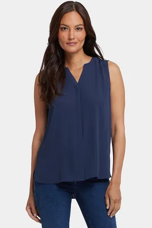 NYDJ Mouwloze Pintuck Blouse