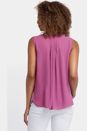 NYDJ Mouwloze Pintuck Blouse
