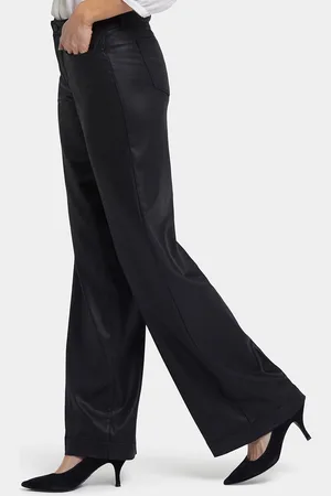 NYDJ Teresa Wide Leg Jeans Zwart Coating Premium Denim