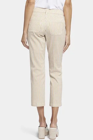 NYDJ Straight Leg Ankle Trouser Beige Stretch Twill