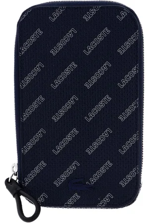 Lacoste Leren Koppeling Schoudertas Chantaco Seasonal Vertical Phone Clutch Blauw