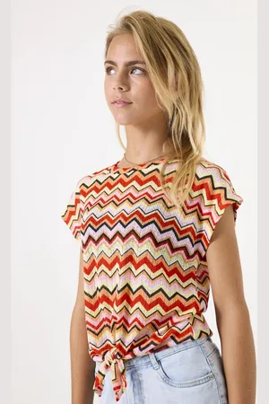 Garcia Meisjes All over print T-shirt Oranje Korte mouw