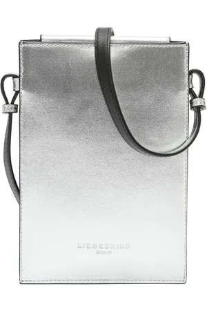 liebeskind Leren Schoudertas Telefoontasje Hilla Mobile Pouch Zilverkleurig
