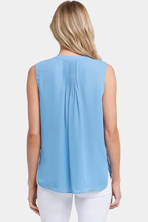 NYDJ Mouwloze Pintuck Blouse