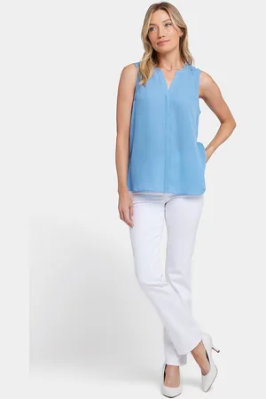 NYDJ Mouwloze Pintuck Blouse